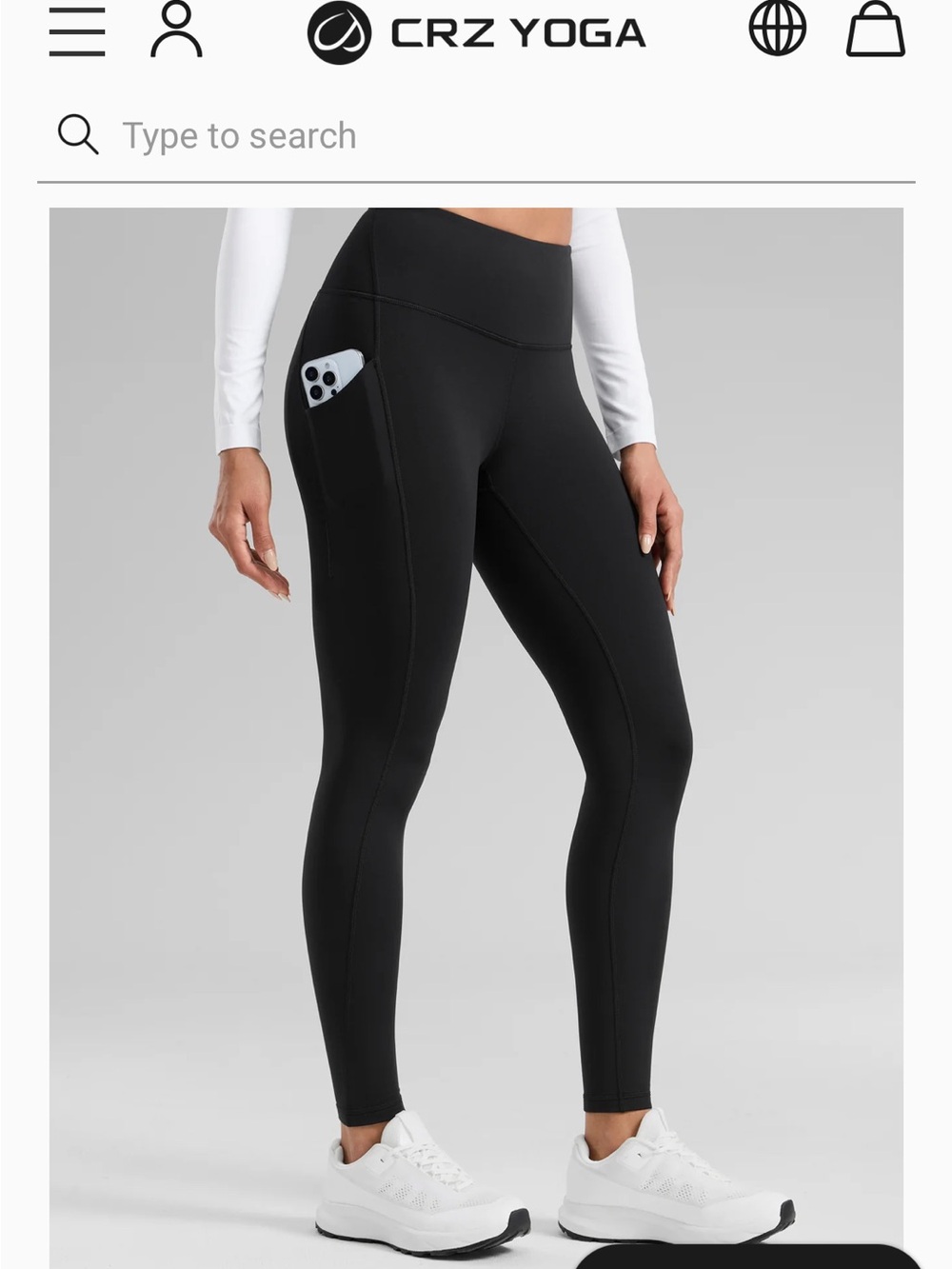 CRZ YOGA Black High-Waist Pocket Leggings